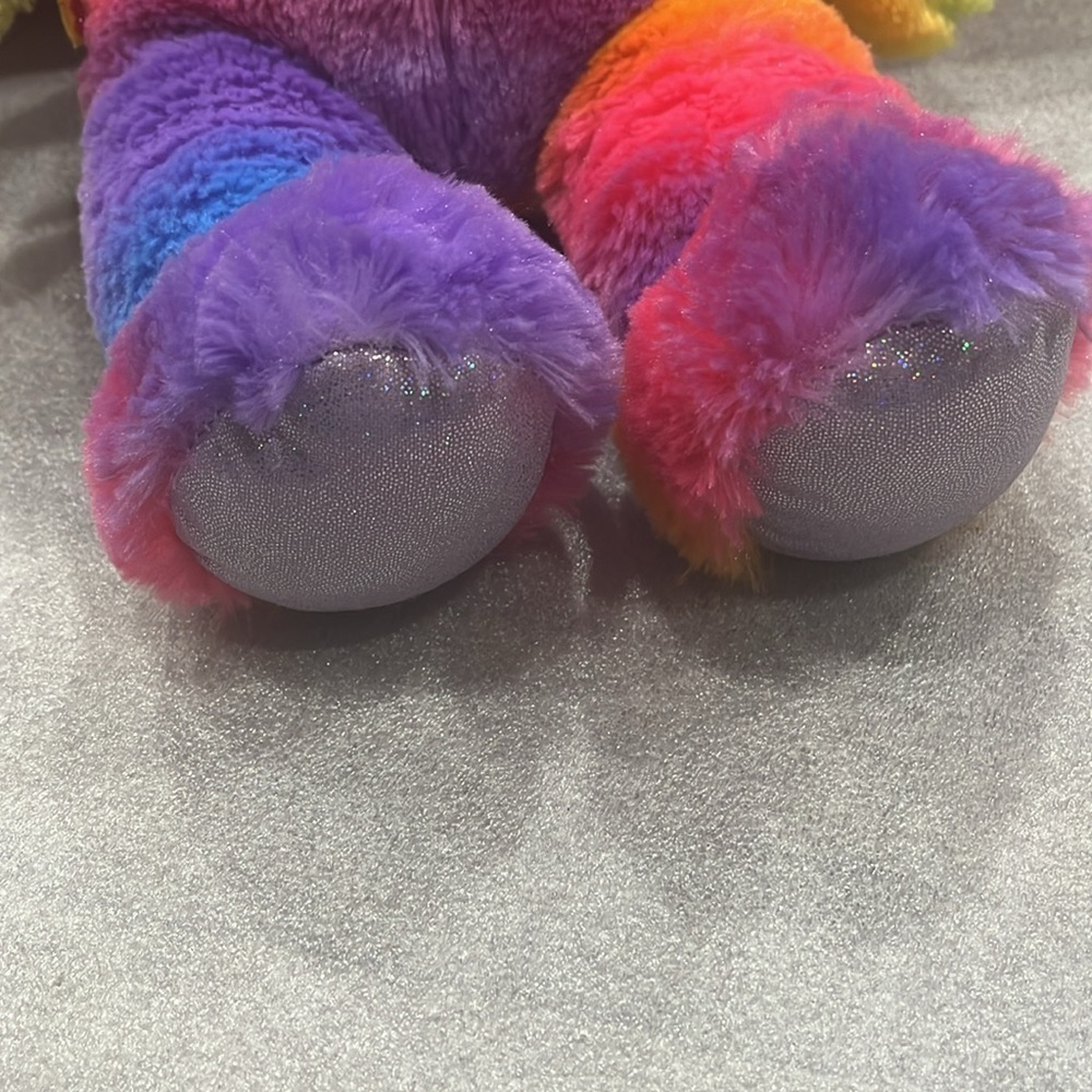 Build A Bear Rainbow Tie Dye Neon Teddy 16" Sparkly Nose Ears Paws Retired 2014 - Picture 2 of 6